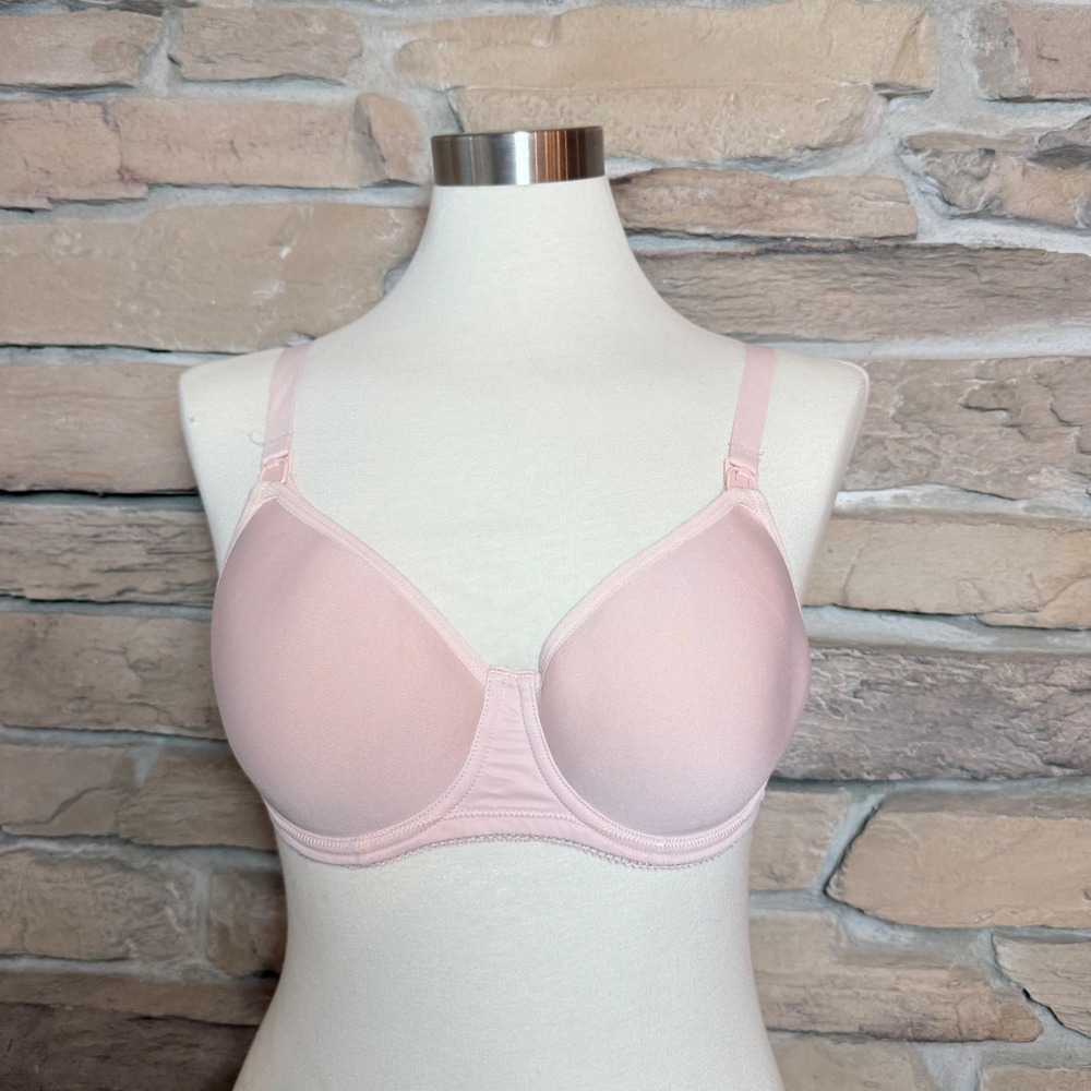 Gratlin Nursing Bra Pink Underwire Comfort Support Adjustable Straps 34D